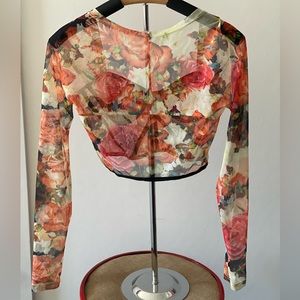 Sheer Floral Crop Top